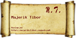 Majerik Tibor névjegykártya